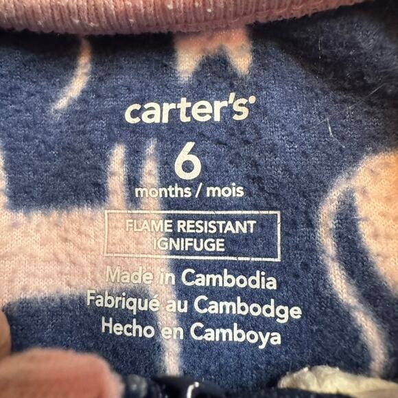 Carter's Footie Pajamas Navy Blue with Kitty Cats Size 6M - Picture 5 of 5